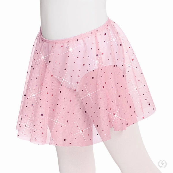 02283 Child Sequin Pull-On Tulle Skirt Long Tiered Skirt