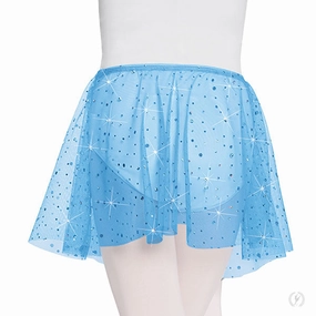 02283 Child Sequin Pull-On Tulle Skirt Pull On Knee Length Skirt