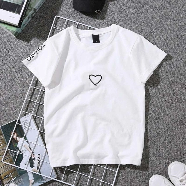 Websites To Design T Shirts 2019 New Women T-shirts Casual Love Printed Tops Tee Summer