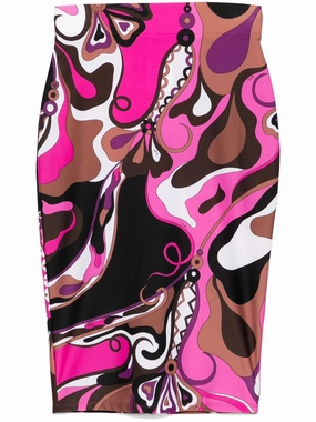 abstract-print skirt 