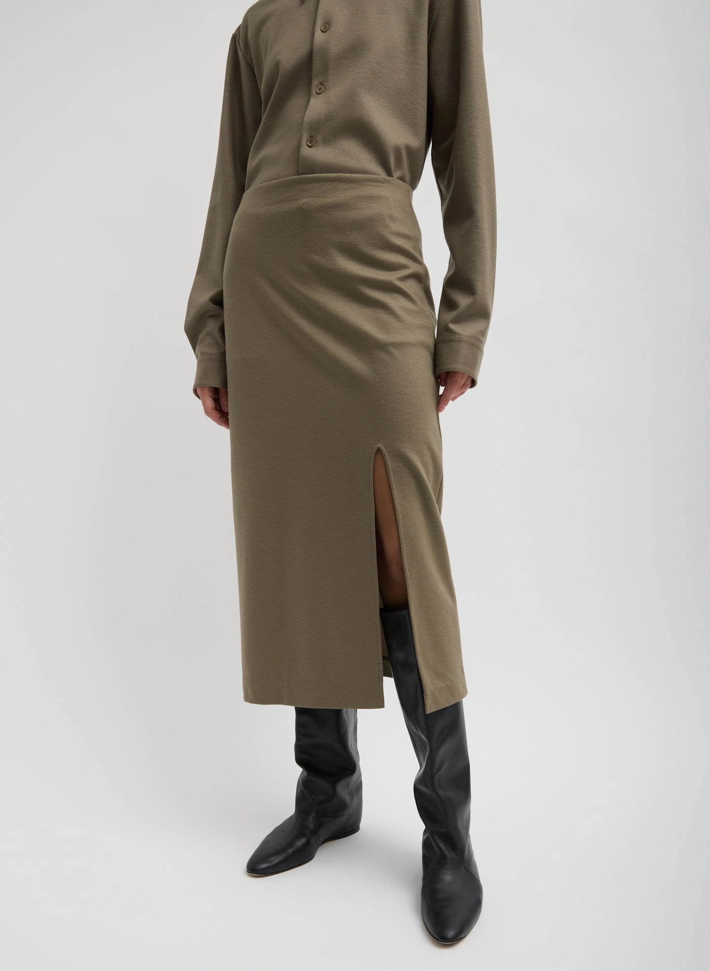 Double Knit Midi Pencil Skirt