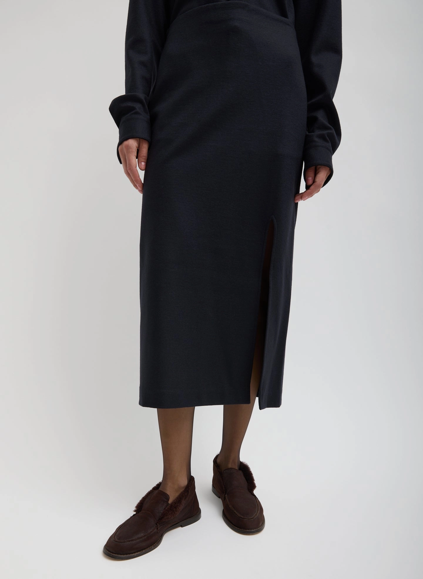 Double Knit Midi Pencil Skirt