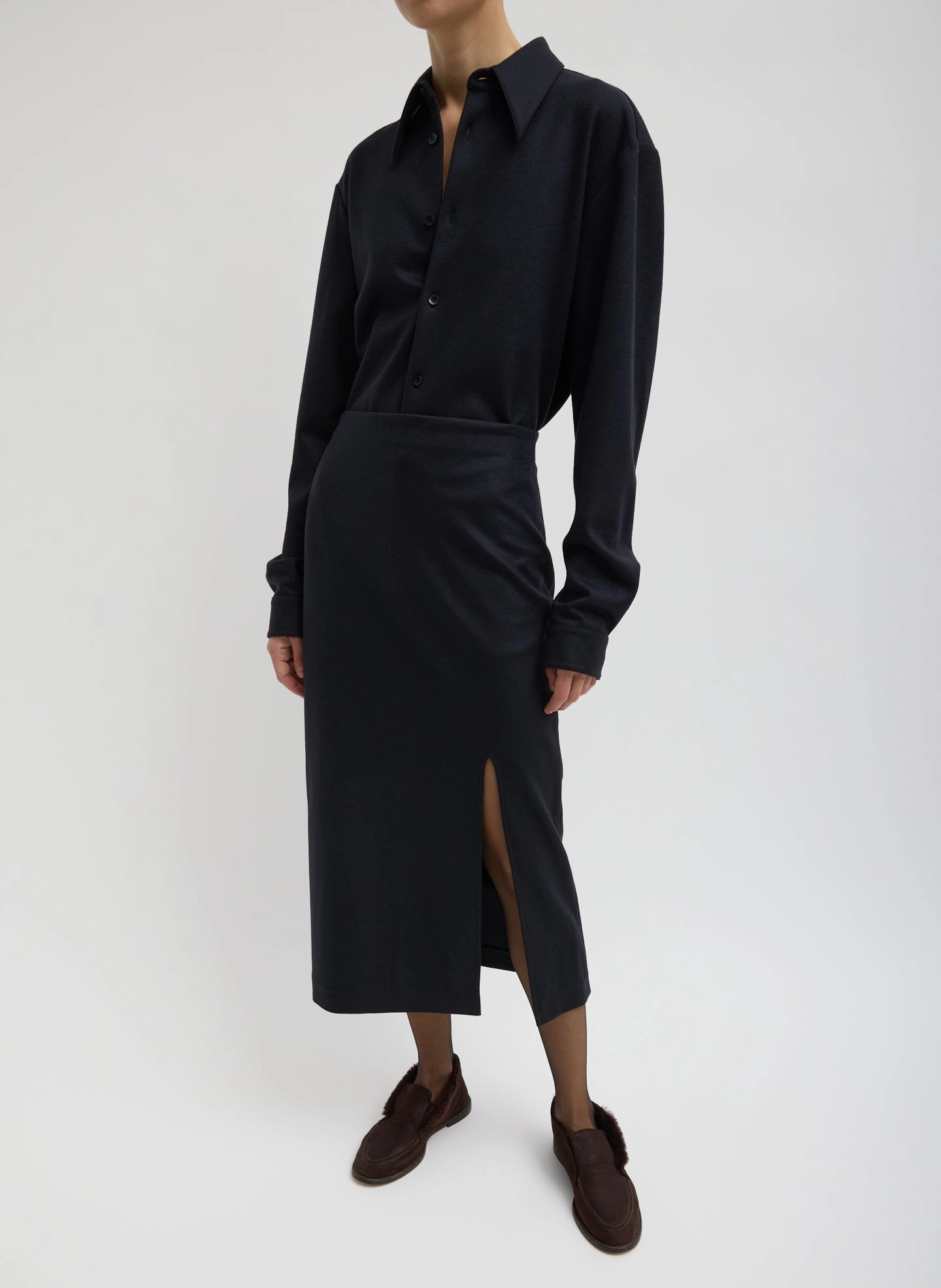 Double Knit Midi Pencil Skirt