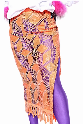 Naomi Sequined Guipure Lace Pencil Skirt 