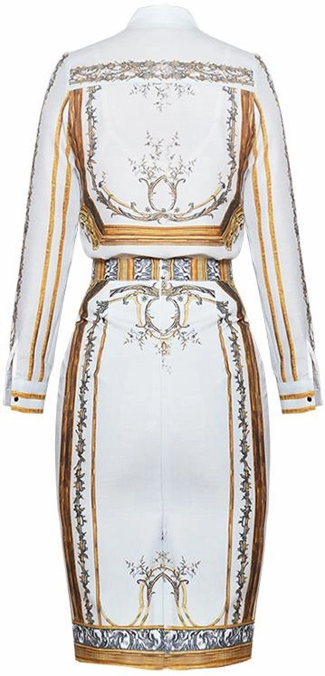 Printed Blouse & Pencil-Skirt Set