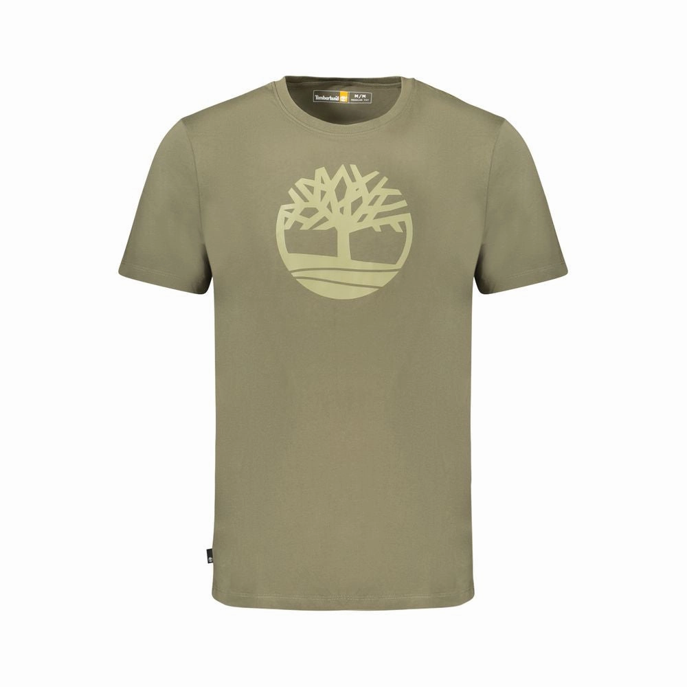 Timberland Green Cotton Men T-Shirt Raglan Shirts