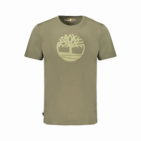 T Shirts With Designs Timberland Green Cotton Men T-Shirt