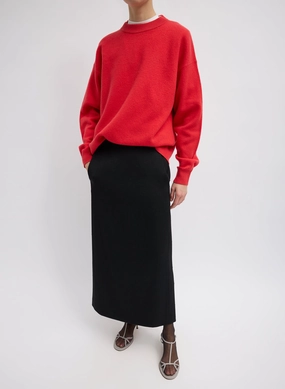  Refined Wool Slub Pencil Skirt