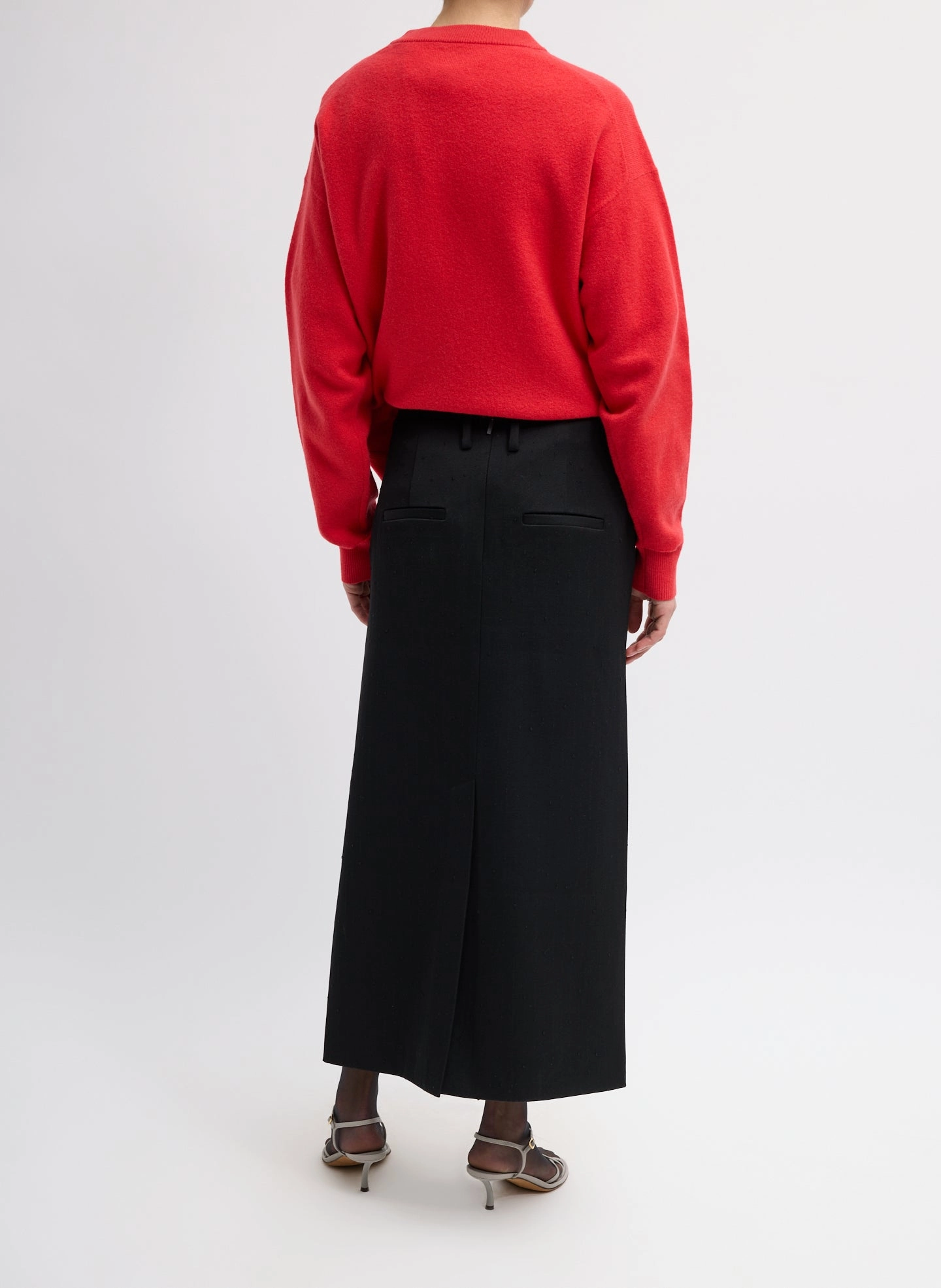 Refined Wool Slub Pencil Skirt
