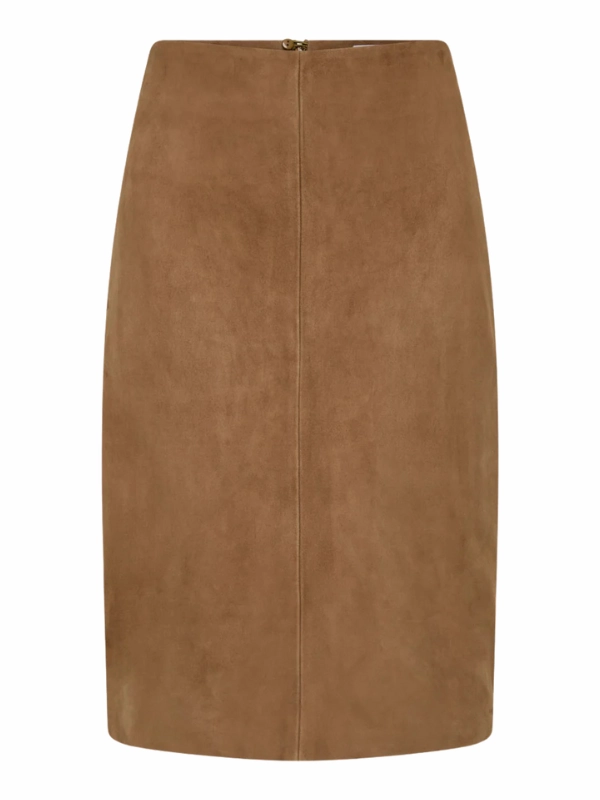  Suede Pencil Skirt in Toffee