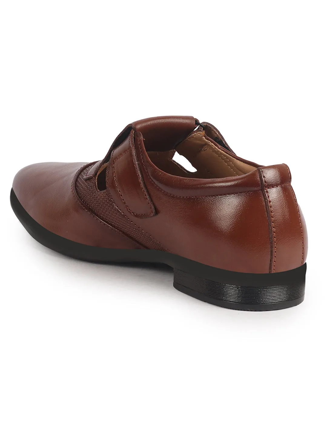 Bear Traps Sandals Men Tan Genuine Leather Broad Feet Breathable Slip On Pathani Shoe Style Sandals with Adjustable Strap|Memory Cushion Insole|Formal Office Wear