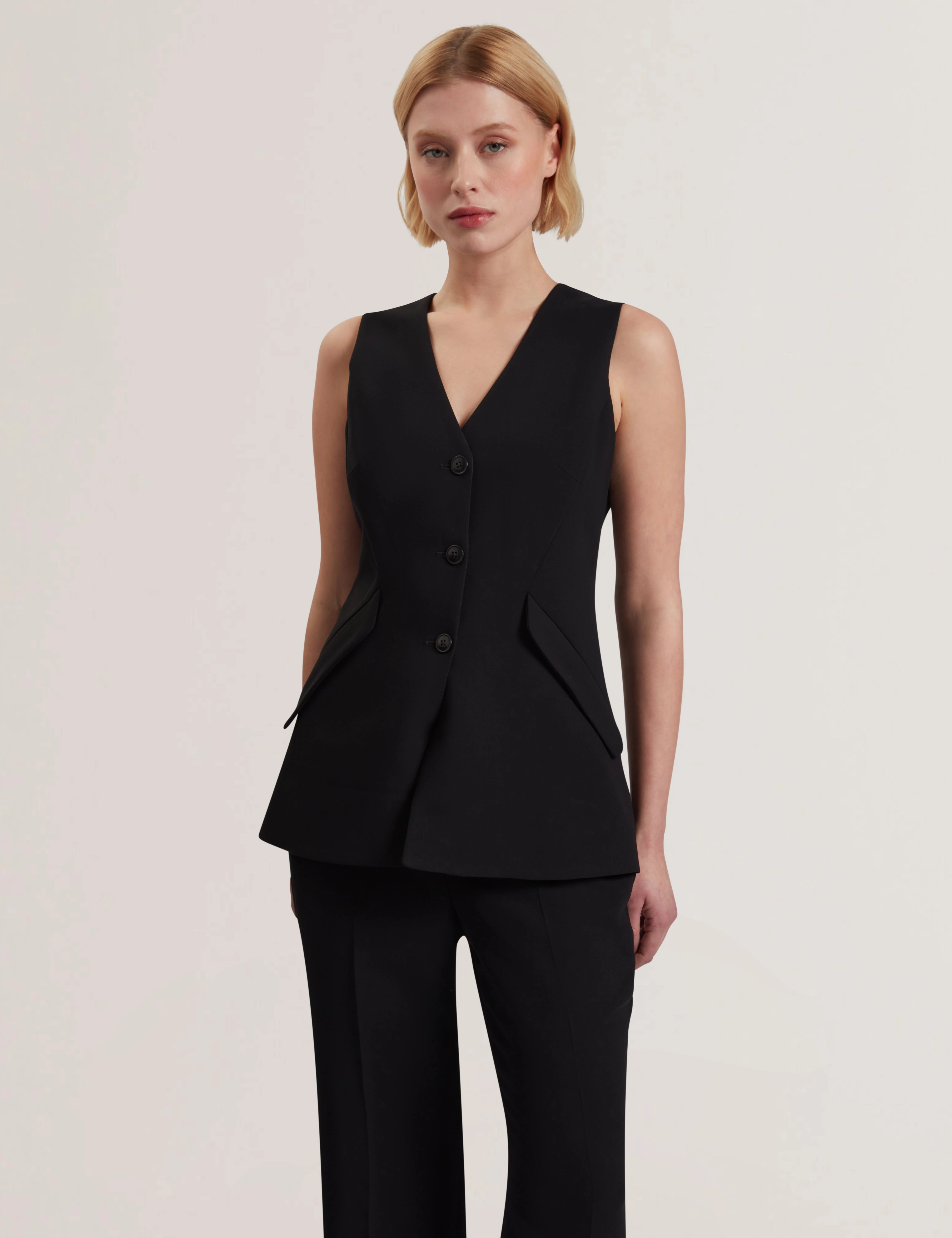 Free Country Coats Morriaw Tailored Fitted Longline Waistcoat Black