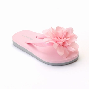Flip Flops With Ankle Strap L'Amour Girls Organza Flower Flip Flops