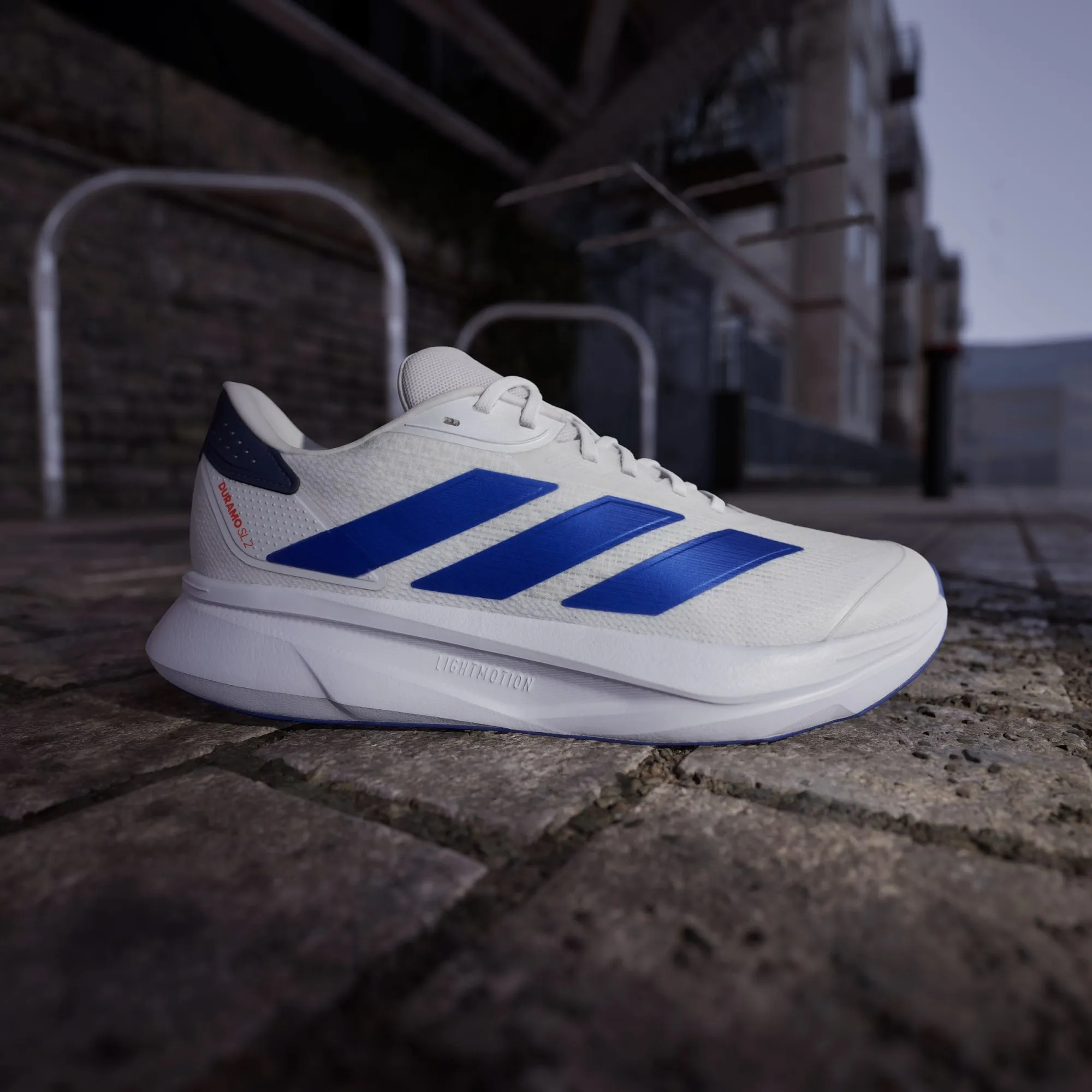 Running Shoes For People With Flat Feet Adidas Men's Duramo 12 Sl White/Blue Running Shoes