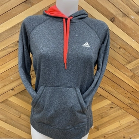 Adidas - Women's ClimaWarm Ultimate Hoodie - MSRP comp $80: Grey/Pink-women-MD Santa Cruz California Sweatshirts