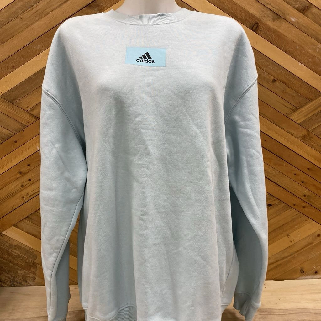 Adidas- Women's Crew Sweater- MSRP $90: Light Blue -women-LG Pregnancy Sweatshirts