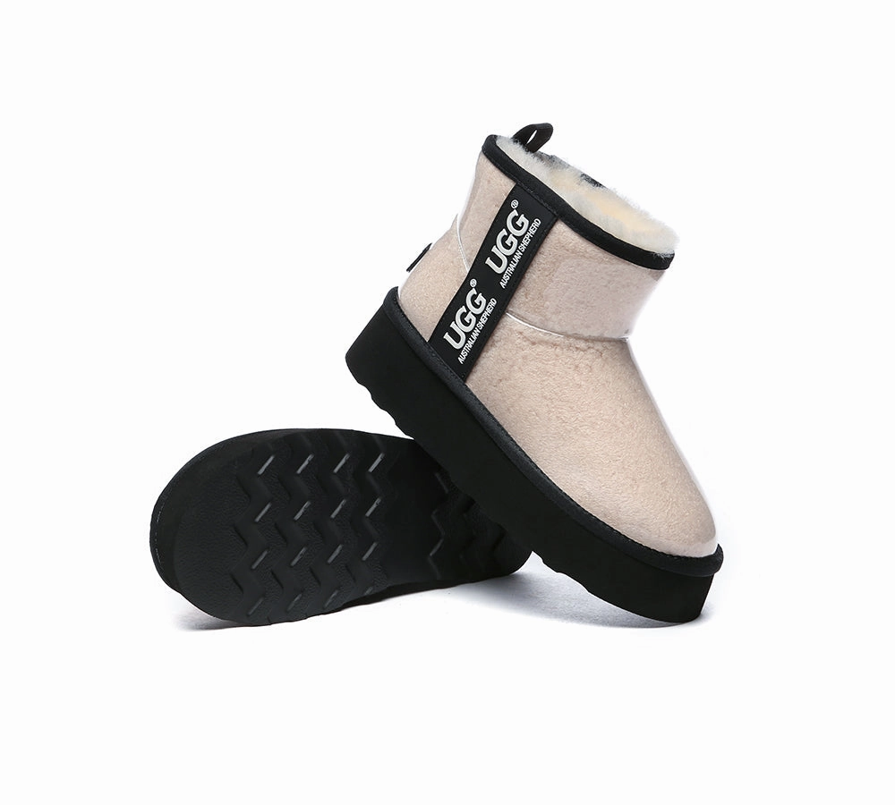 Spectre Boots AUSTRALIAN SHEPHERD UGG Boots Women Clear Waterproof Shearling Coated Classic Platform