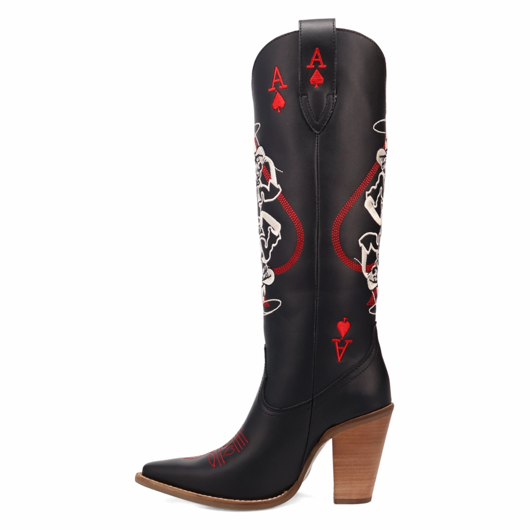 Boots Wide Toe Online Exclusive | Dingo | Ace of Spades Leather Boot in Black **PREORDER