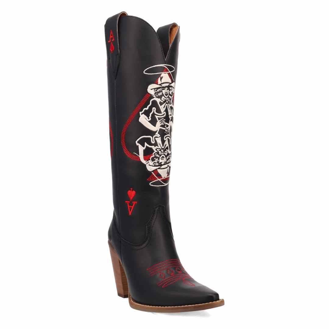 Online Exclusive | Dingo | Ace of Spades Leather Boot in Black **PREORDER Humpty Dumpty Puss In Boots