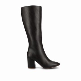 AMEYLIA VEGAN LEATHER KNEE-HIGH BOOTS IN WIDE WIDTH & CALF Knee High Kitten Heel Boots