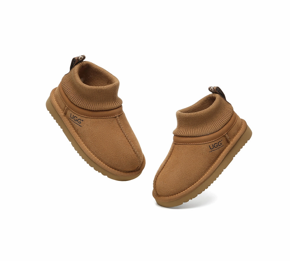 La Sierra Boots AUSTRALIAN SHEPHERD UGG Slippers Kids Sheepskin Wool Stretchy Ankle Margaret