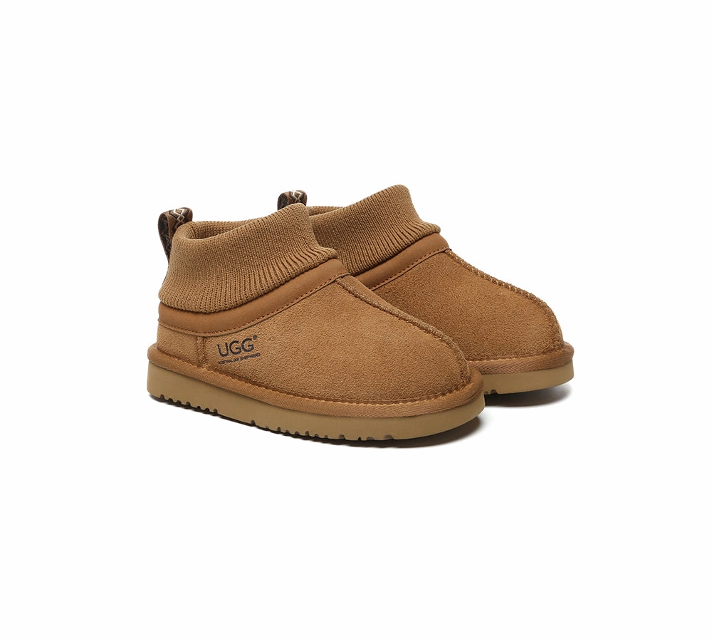 Chooka Boots AUSTRALIAN SHEPHERD UGG Slippers Kids Sheepskin Wool Stretchy Ankle Margaret