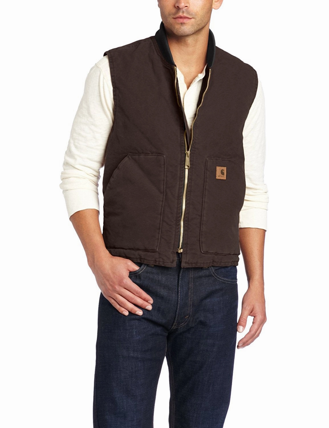 Best Places To Buy Coats Carhartt Men's Sandstone Vest Arctic Quilt Lined Carhartt Brown