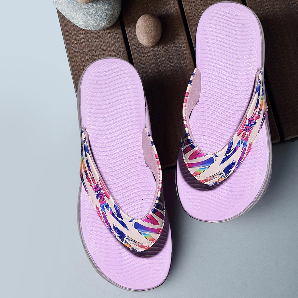 Pyramid Flip Flops Hawaii AHA Casual Purple Flip Flops For Women KIARA-6 By Liberty