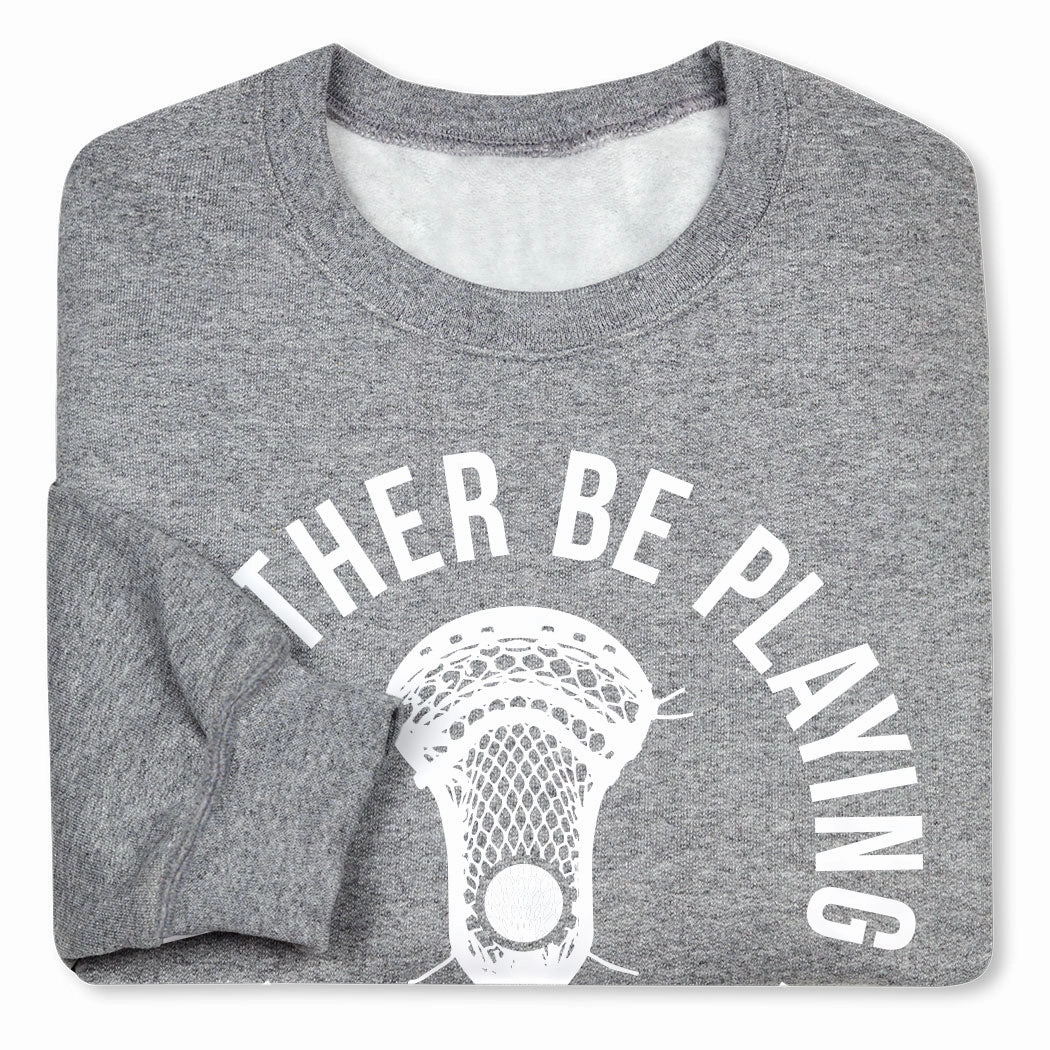 Childrens Plain Sweatshirts Guys Lacrosse Crewneck Sweatshirt - I'd Rather Be Playing Lacrosse