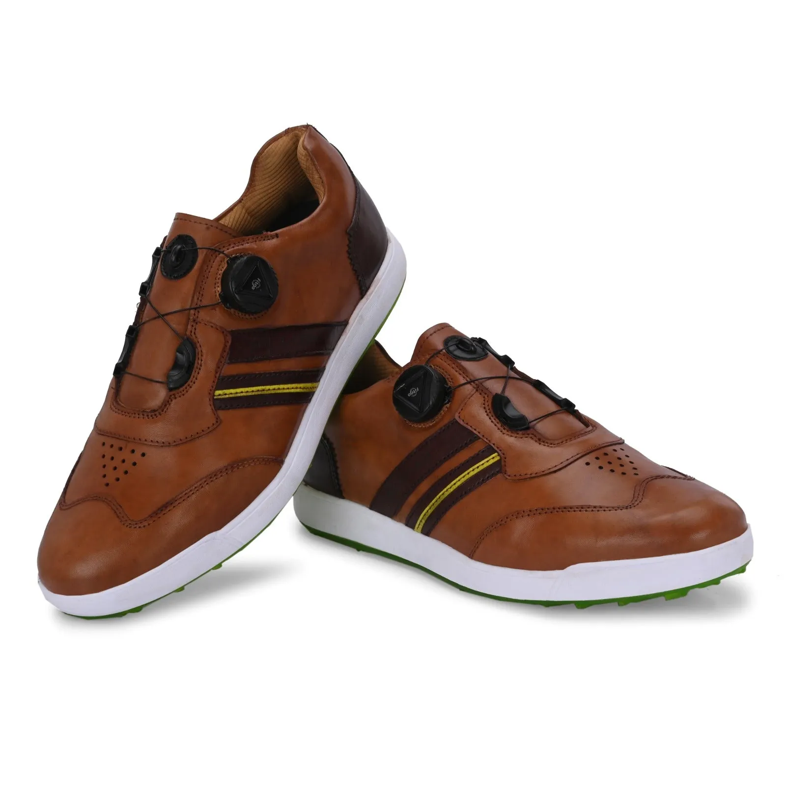 Waterproof.golf Shoes Aquel Easy-Go Tan / Brown-Golf Shoes