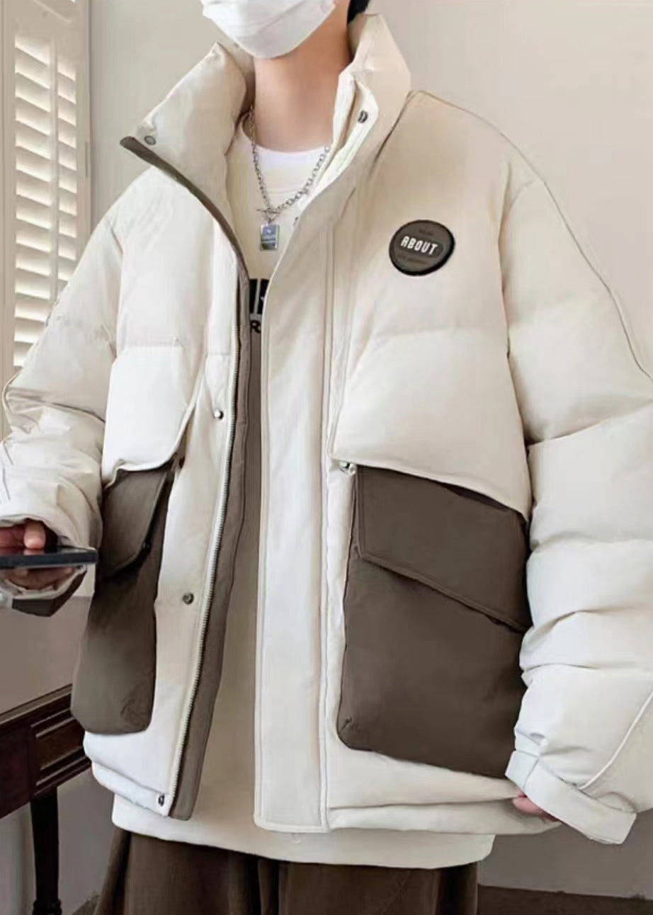 New Coffee Pockets Oversized Patchwork Duck Down Men Down Coats Winter RM009 Rabbit Coats