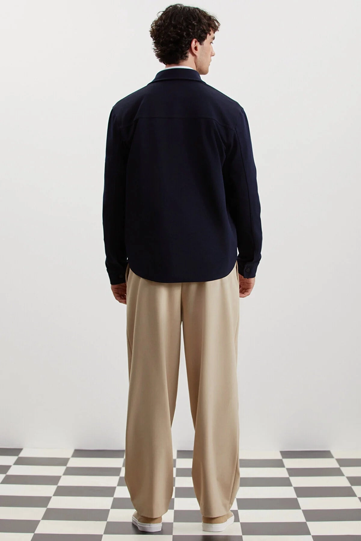 Grimelange Men's Navy Blue Jones Special Piqu Look Thick Fabric Jacket Xxxl Jackets