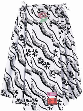 Dress Long Sleeve Prom all-over graphic print skirt