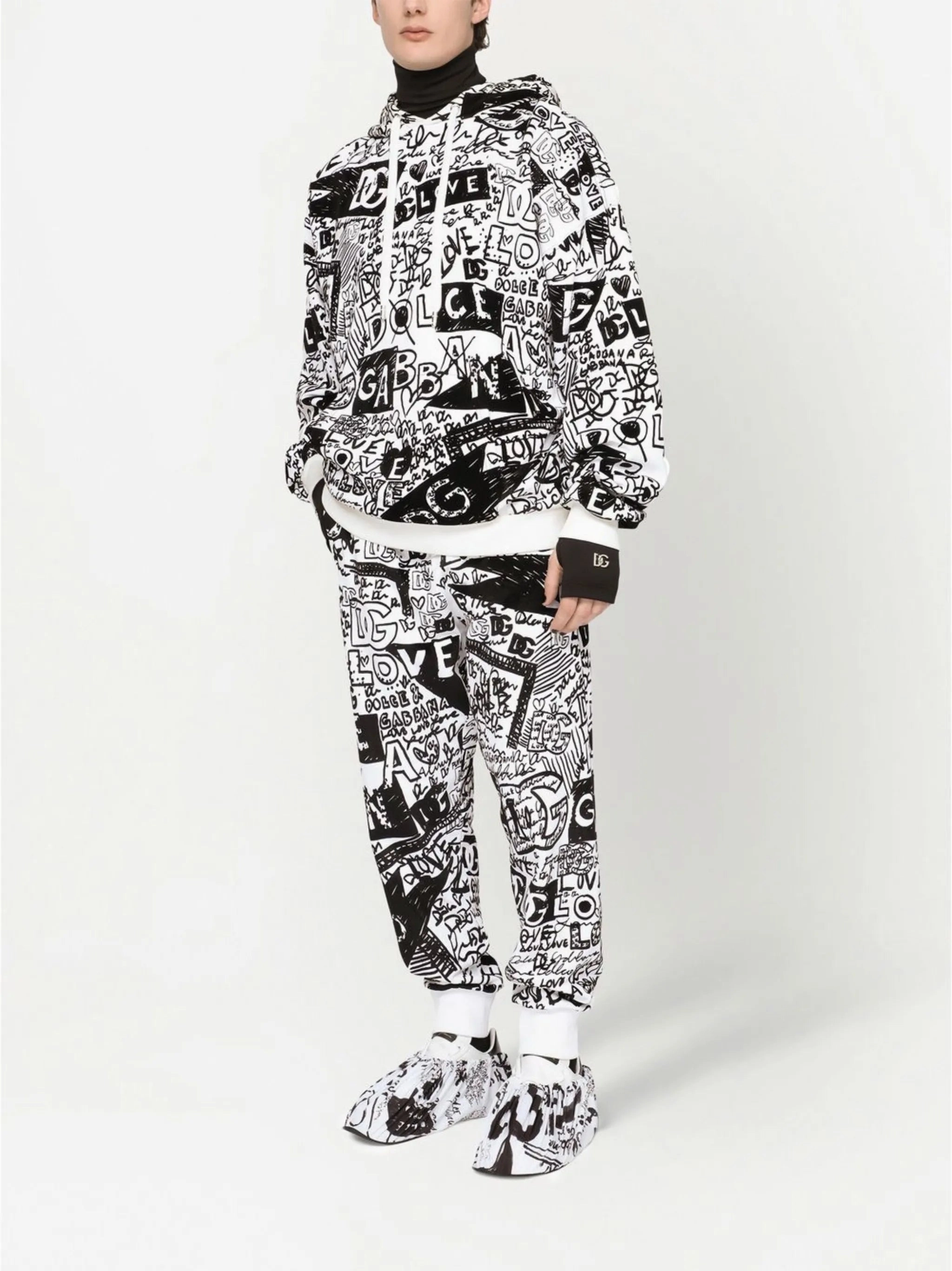 Bold Knitwear all-over logo-print cotton hoodie