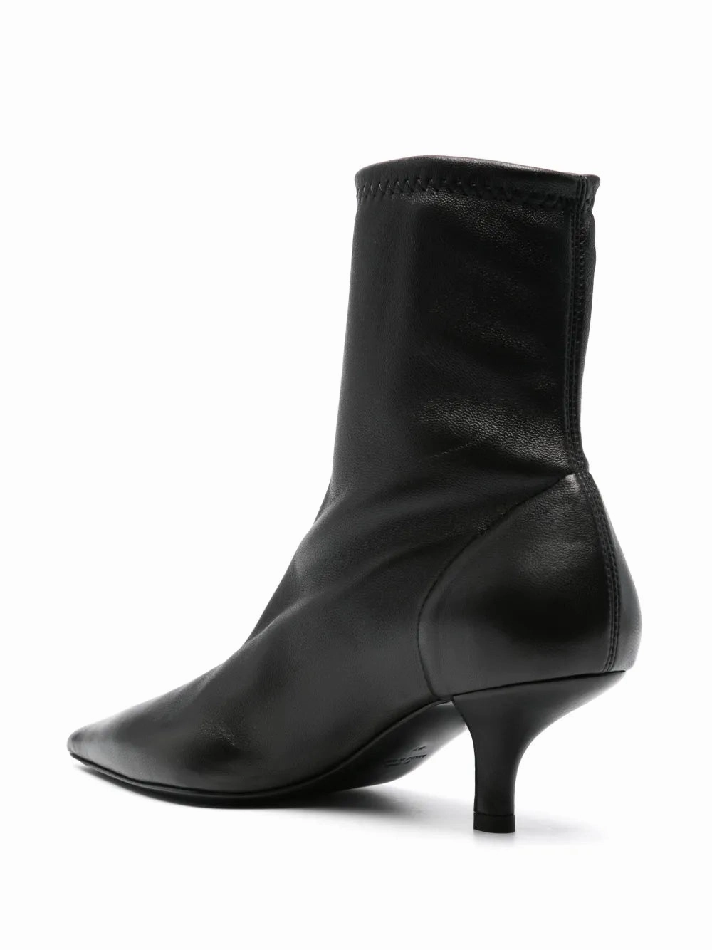 Nappa Heeled Sock Boot in Black Croft Leather Ankle Boots
