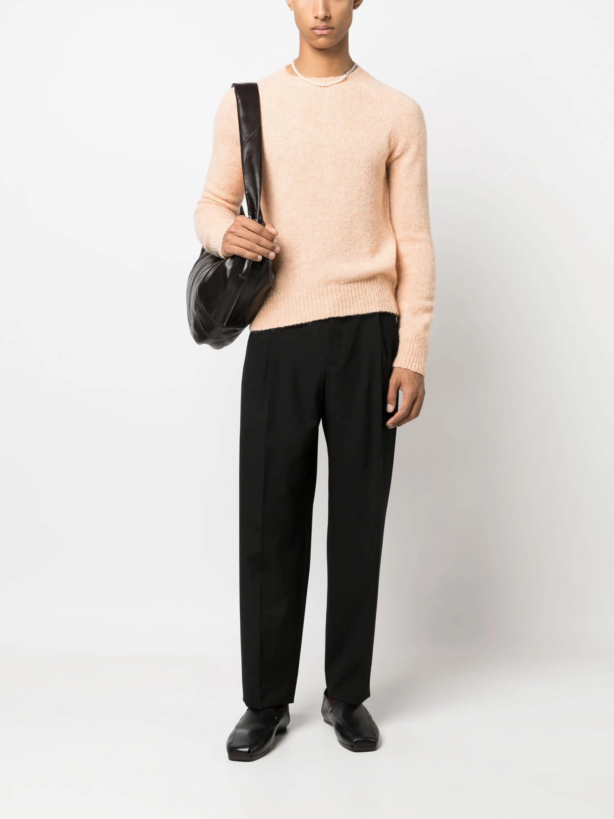 alpaca wool-blend crew neck jumper Poncho Knitwear