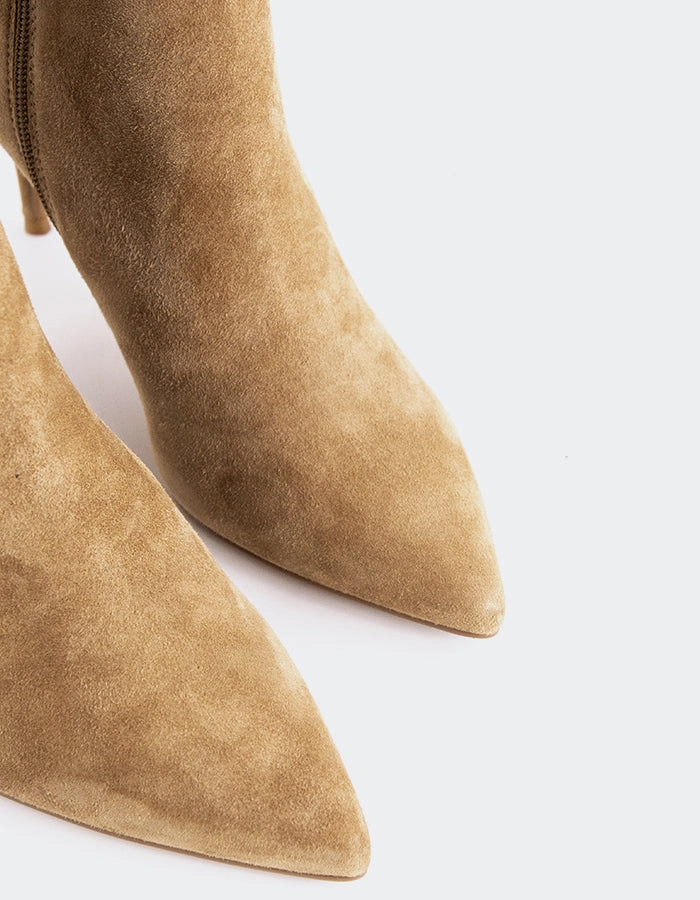 Altair Taupe Suede Leather Thigh Boots
