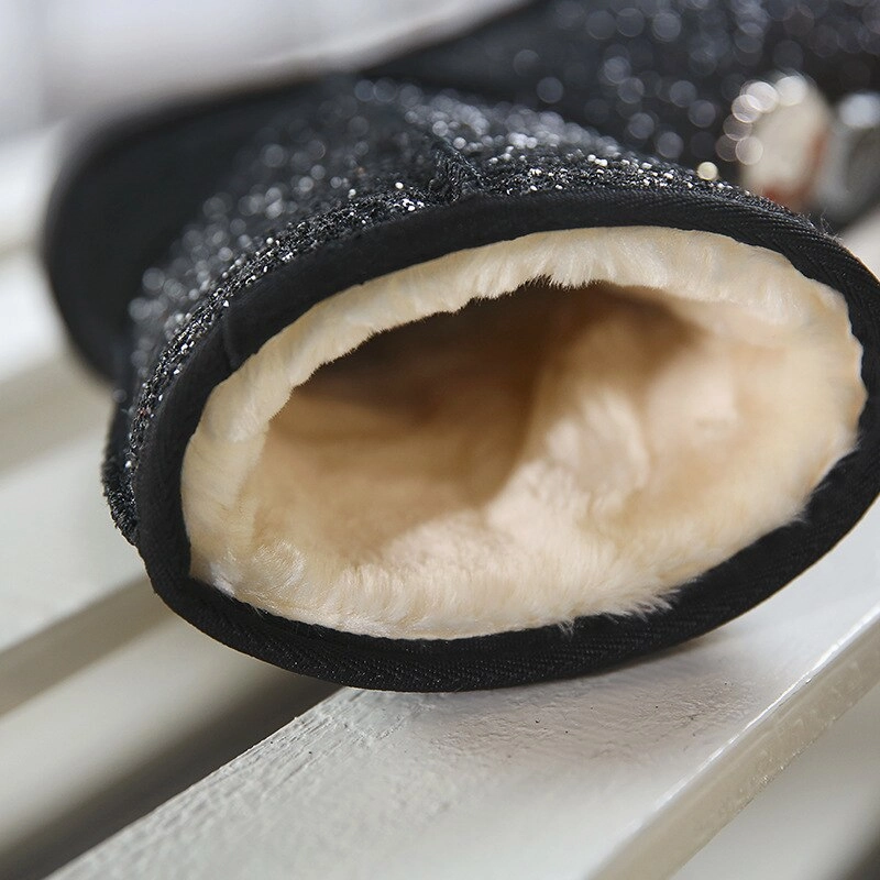 Cat Boots MOF Kids boots winter snow boots children fashionable boots girls glitter boots toddlers warm fur