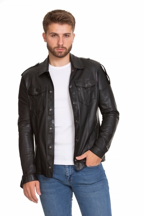 The Sabariego Black Leather Men Jacket Hawke And Company Jackets