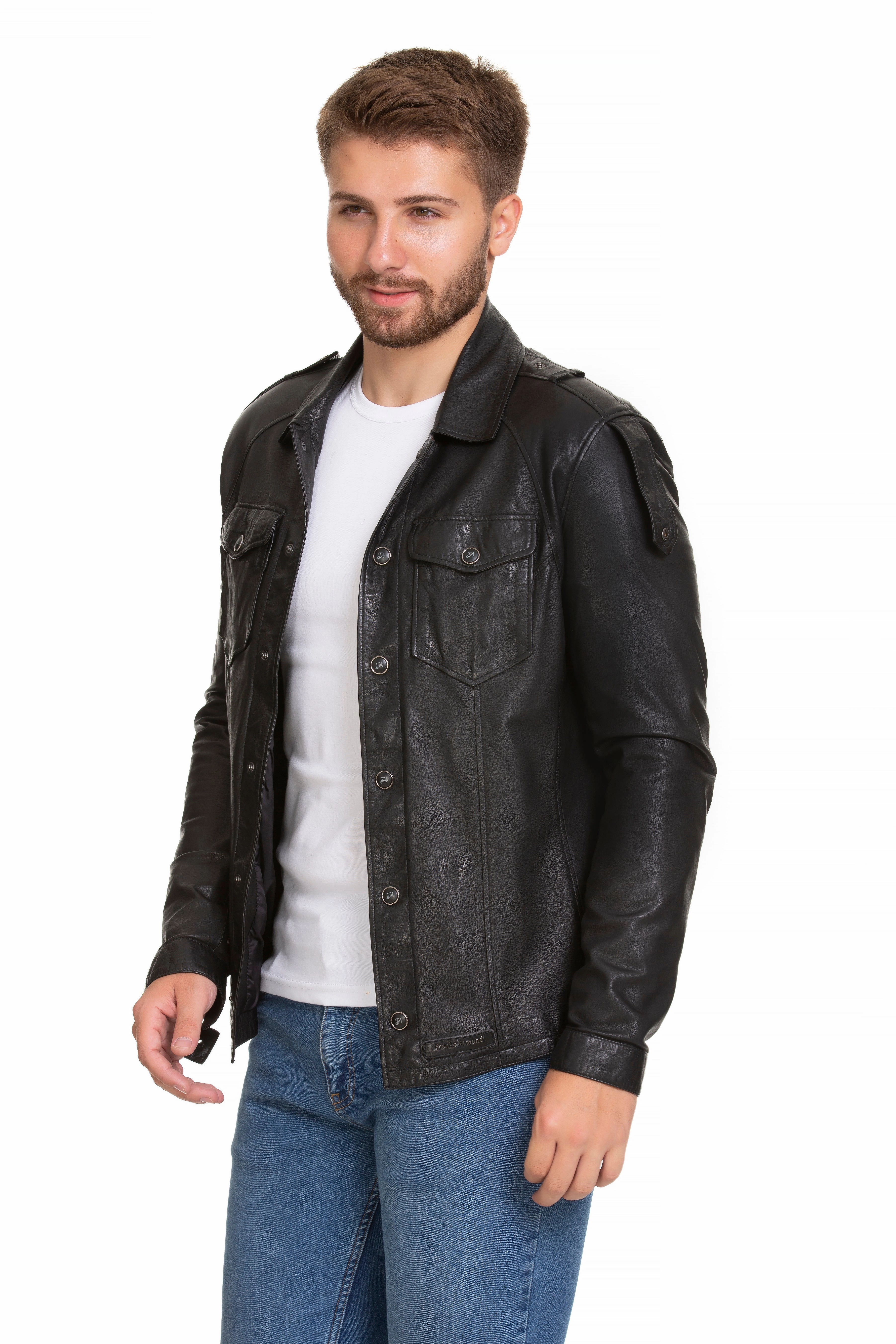 The Sabariego Black Leather Men Jacket San Francisco Super Bowl Jackets