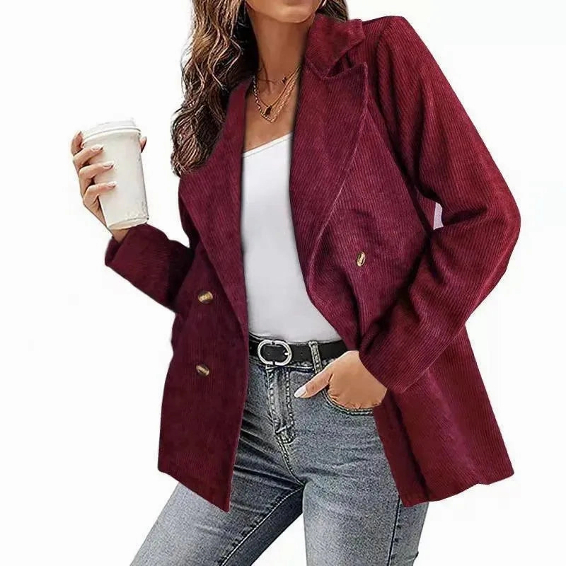 Corduroy  Pea Coat for Women