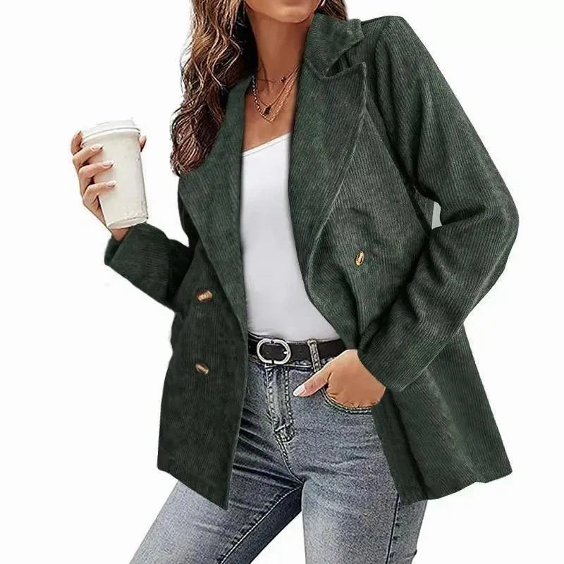 Corduroy  Pea Coat for Women