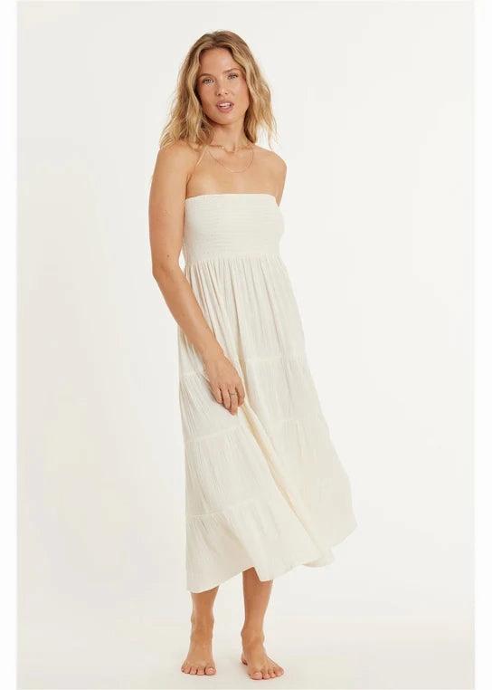 Fur Trim Maxi Dress Amuse Coastal Cruisin Woven Skirt