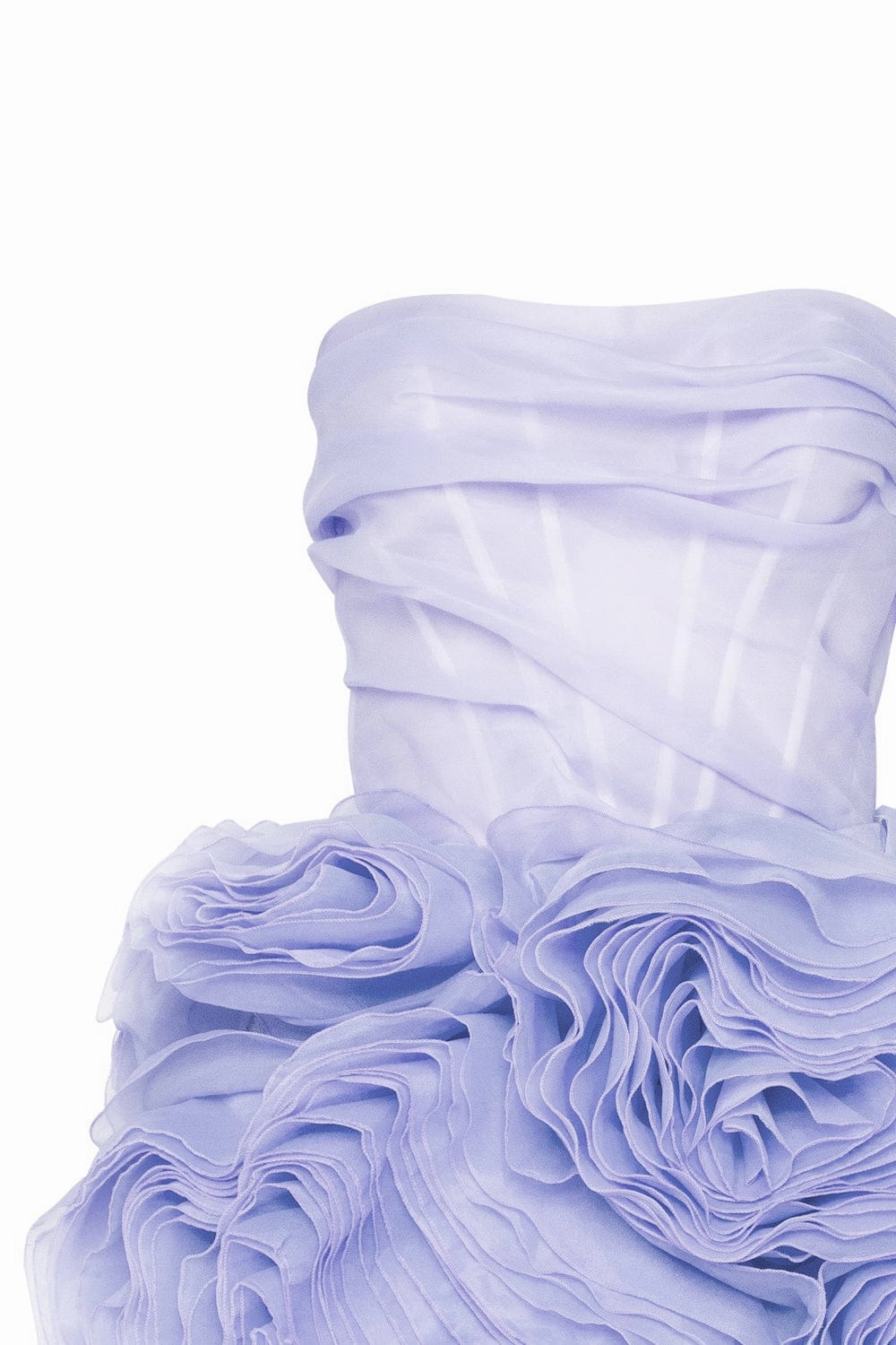 Indian Sarees And Dress Appliqud organza lavender mini dress