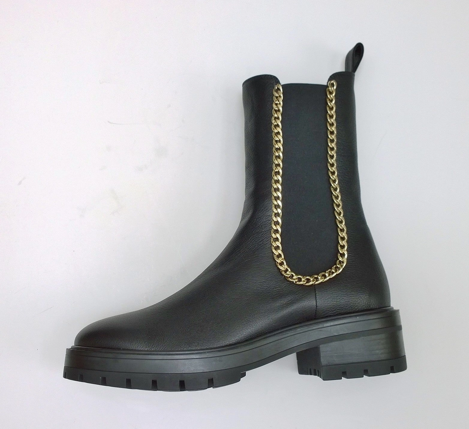 Jess Ankle Boots Aquazzura Mason Chain Black Leather Ankle Boots