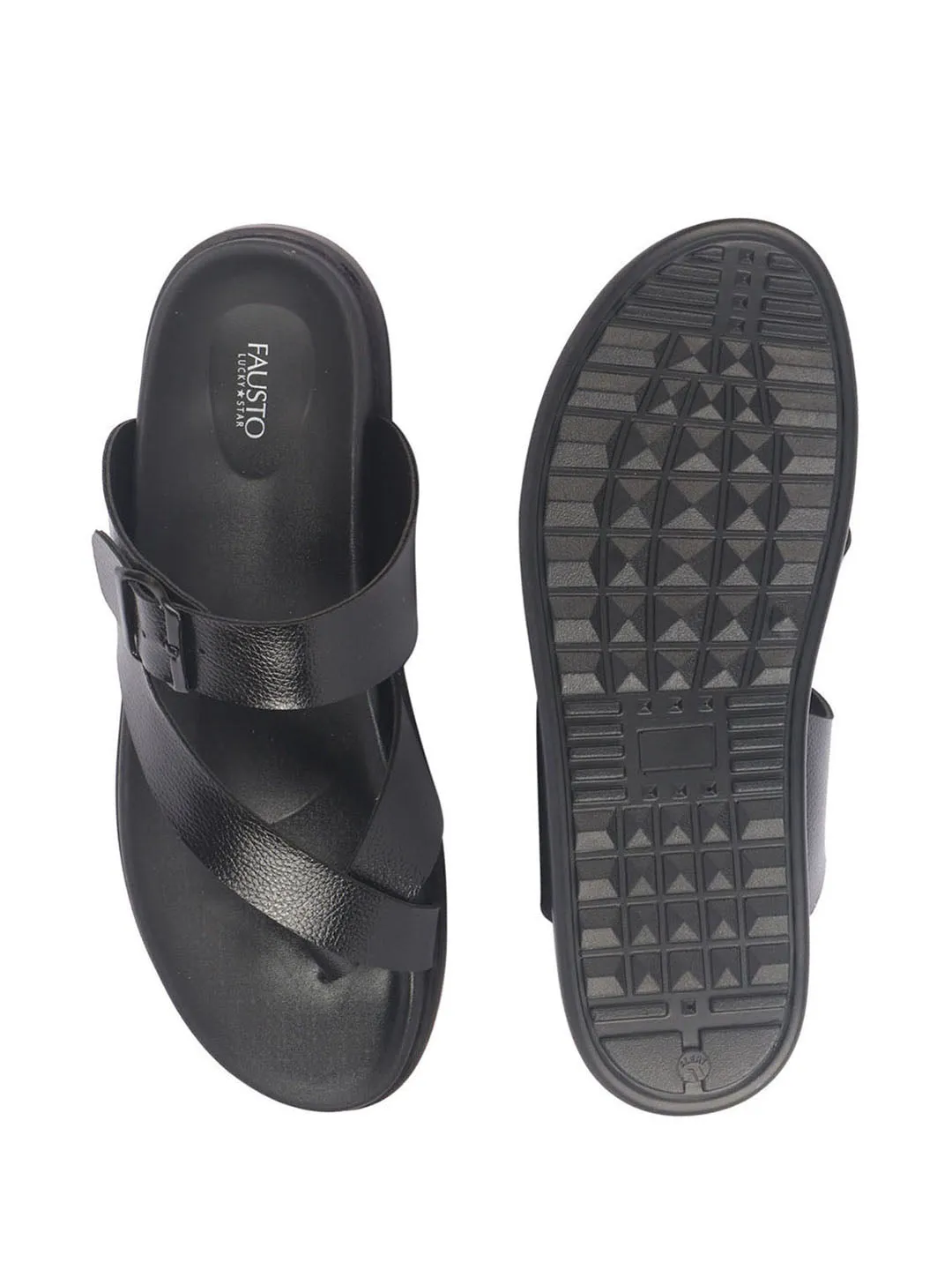 Sandals Emerald Bay Expedia Men Black Toe Ring Kolhapuri Adjustable Strap Slip On Outdoor Slippers|Anti Skid Sole Sandals|PU PAD Insole