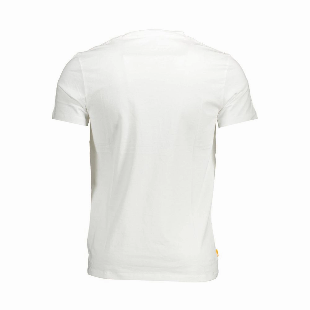 Youngla T Shirts Timberland White Organic Cotton Men T-Shirt