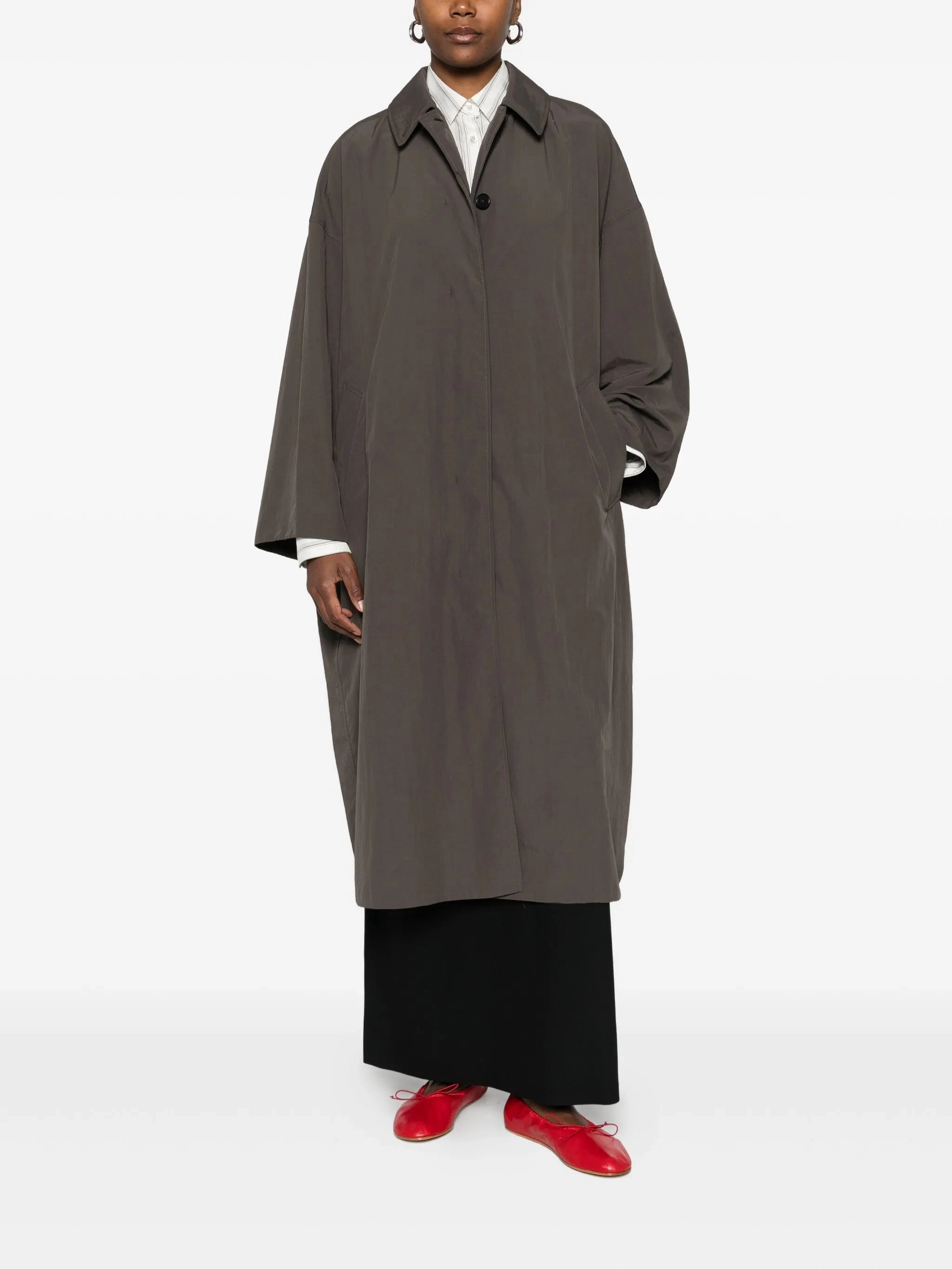 Plus Size Faux Leather Coats Arwen single-breasted coat