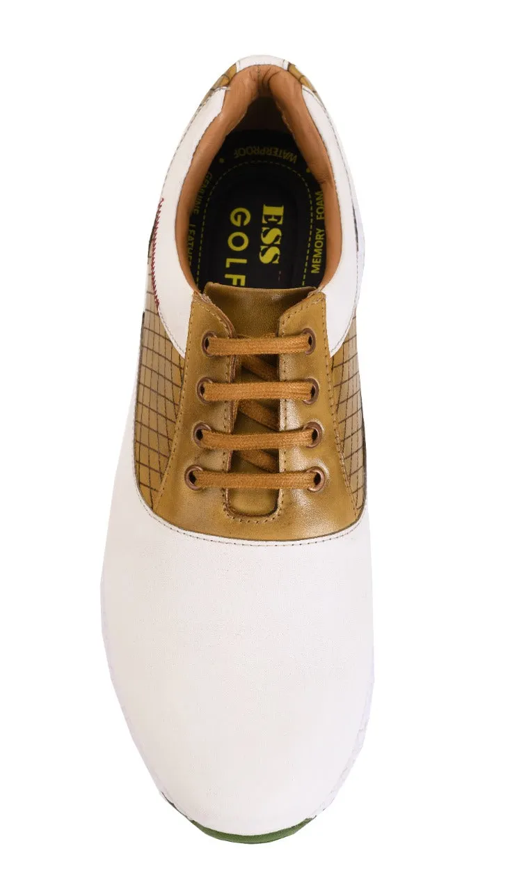 Austin White Yellow-Golf Shoes Waterproof Slip Resistant Non Shoes