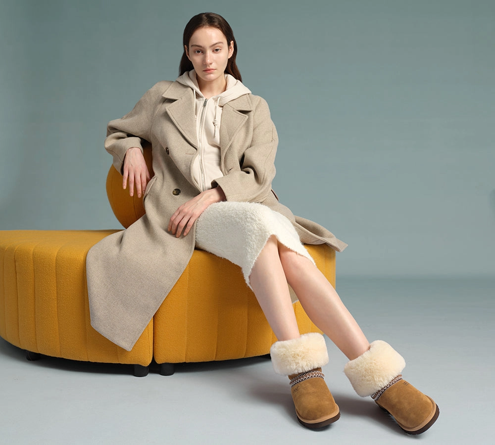 AUSTRALIAN SHEPHERD UGG Boots Sheepskin Wool Knitted Isleen Spur Boots